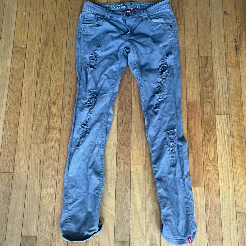 Y2K Distressed Gray Skinny Jeans